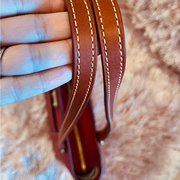 Dooney & Bourke Red and Brown Pebbled Leather Tote - Picture 5 of 11